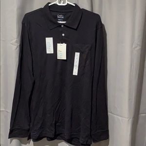 Black long sleeve polo shirt
